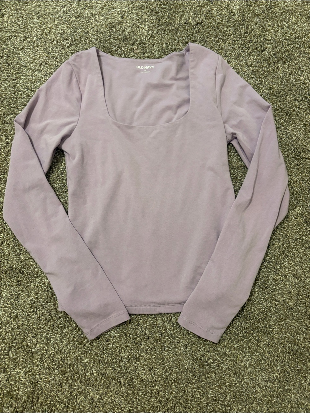 Old Navy Scoop Neck Long Sleeve Top - Light Lavender